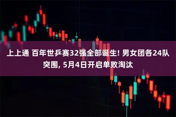上上通 百年世乒赛32强全部诞生! 男女团各24队突围, 5月4日开启单败淘汰