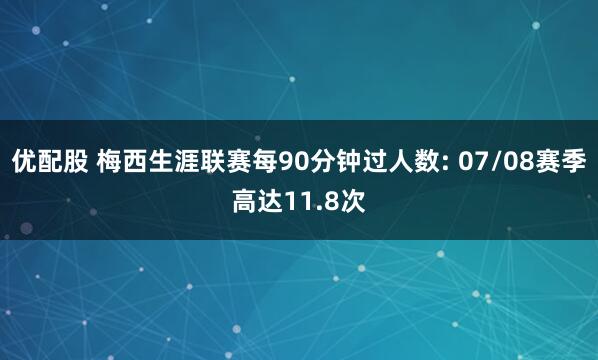 优配股 梅西生涯联赛每90分钟过人数: 07/08赛季高达11.8次